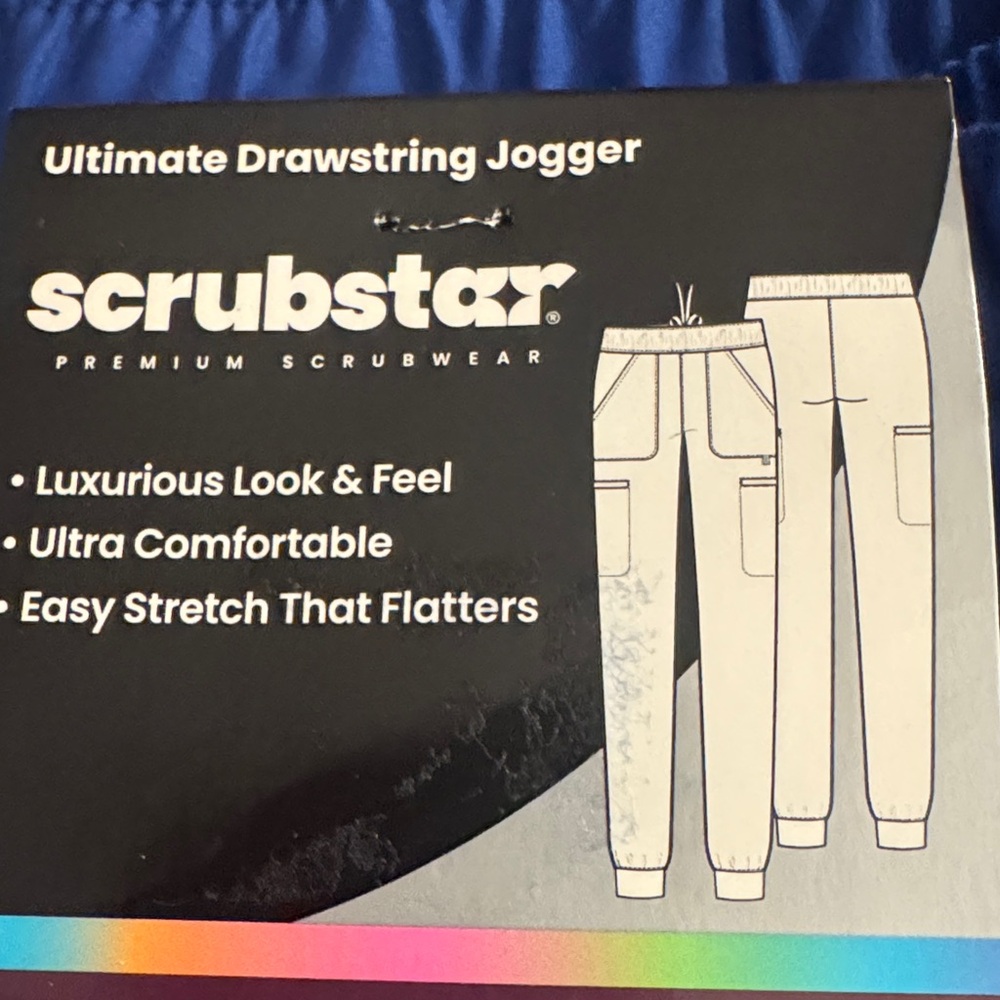 NEW Scrubstar Ultimate Women's 2XL/3XL Galaxy Royal Blue 2 pc. Uniform Scrub Set - Picture 6 of 6